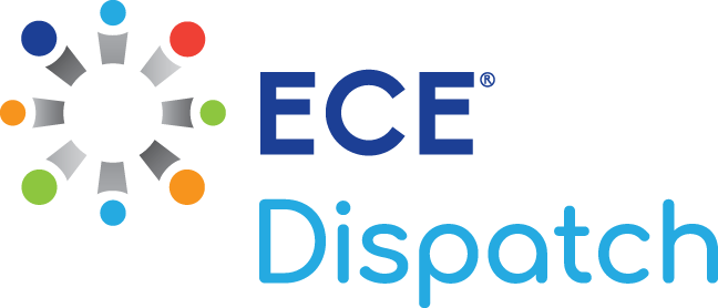 Logo of ECE Dispatch featuring a multicolored pinwheel design next to the text 'ECE Dispatch' in blue.