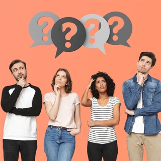 Confused group under a pronunciation query for 'MIX-E' or 'EM-SEE-EYE-E' against an orange backdrop.