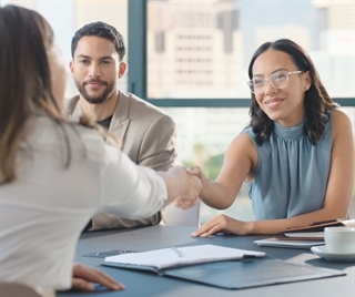 Young woman interviewing for a job